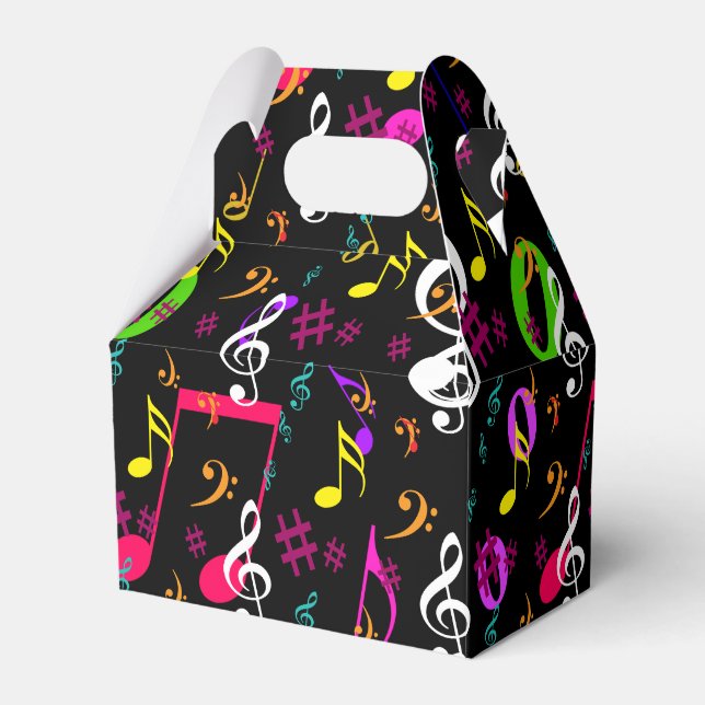 Musical Symbols Pattern Design Favour Box (Front Side)