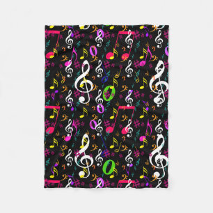 Musical Symbols Pattern Design Fleece Blanket