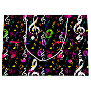 Musical Symbols Pattern Design Large Gift Bag