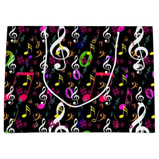 Musical Symbols Pattern Design Large Gift Bag (Front)