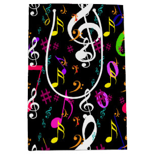Musical Symbols Pattern Design Medium Gift Bag