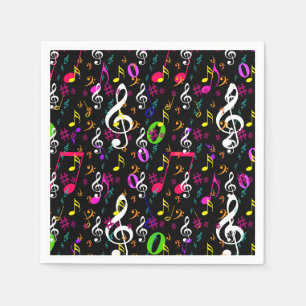 Musical Symbols Pattern Design Napkin