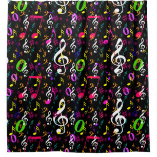 Musical Symbols Pattern Design Shower Curtain