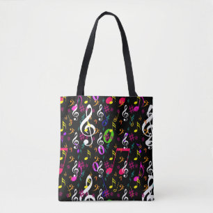 Musical Symbols Pattern Design Tote Bag