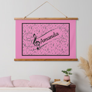 Musical symbols personalised hanging tapestry