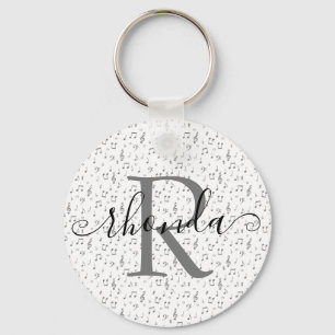 Musical symbols personalised keychain