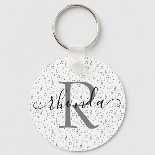 Musical symbols personalised keychain (Front)