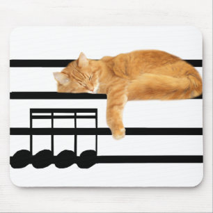 Musical tabby kitty cat mouse mat
