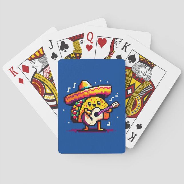 Musical Taco: 8-Bit Fiesta Fun Playing Cards (Back)