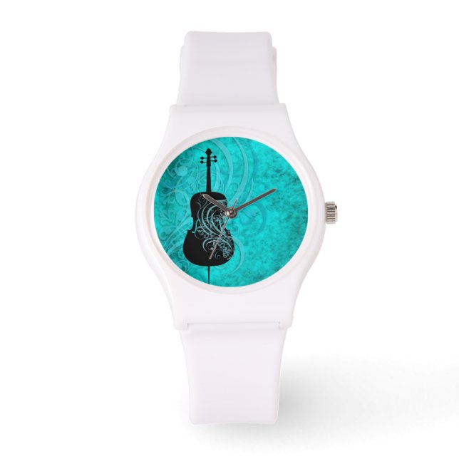 Musical Teal Cello Watch (Front)