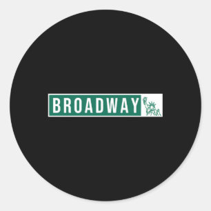 Musical Theater Broadway Street Sign Classic Round Sticker