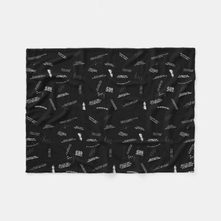 Musical Theater Inspirational Quotes Black & White Fleece Blanket