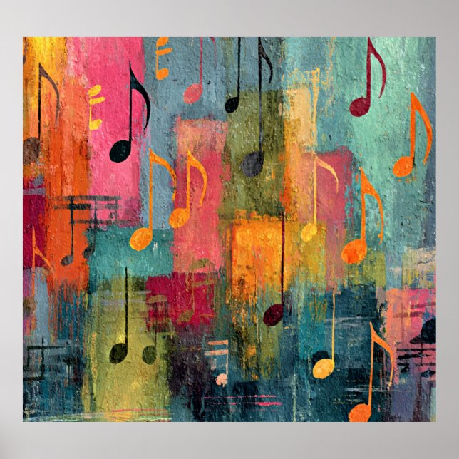 Musical Theme Abstract Art Poster (Front)
