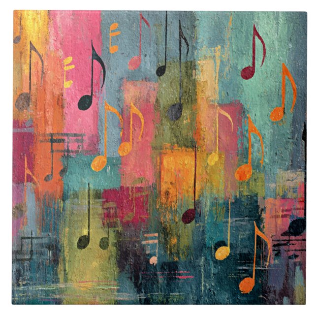 Musical Theme Abstract Art Tile (Front)