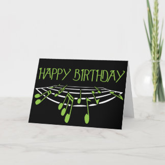 Musical Themed Birthday Card - Green