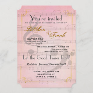 Musical themed bridal shower invitation
