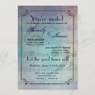 Musical themed bridal shower invitation