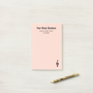 Musical Treble Clef Pink Professional Musician Post-it Notes