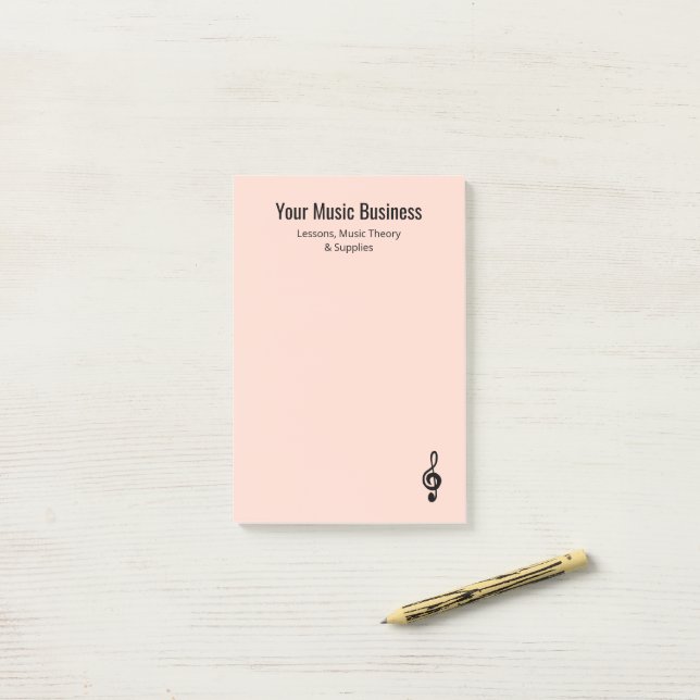 Musical Treble Clef Pink Professional Musician Post-it Notes (On Desk)