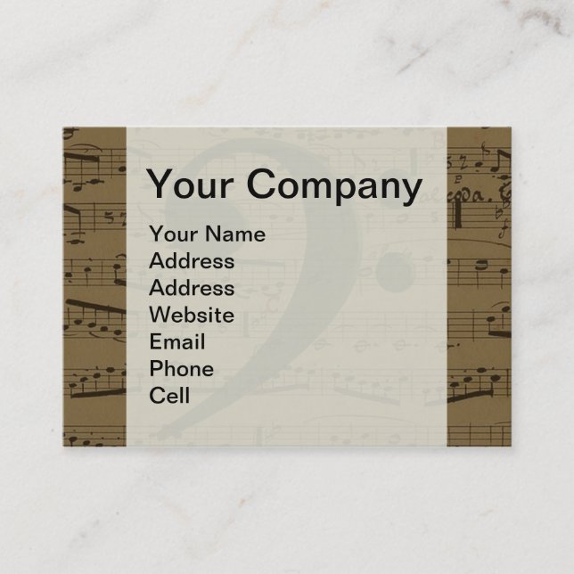 Musical Treble Clef Sheet Music Classic  Business Card (Front)