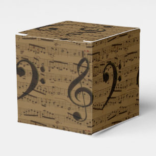 Musical Treble Clef Sheet Music Classic Favour Box