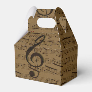 Musical Treble Clef Sheet Music Classic Favour Box