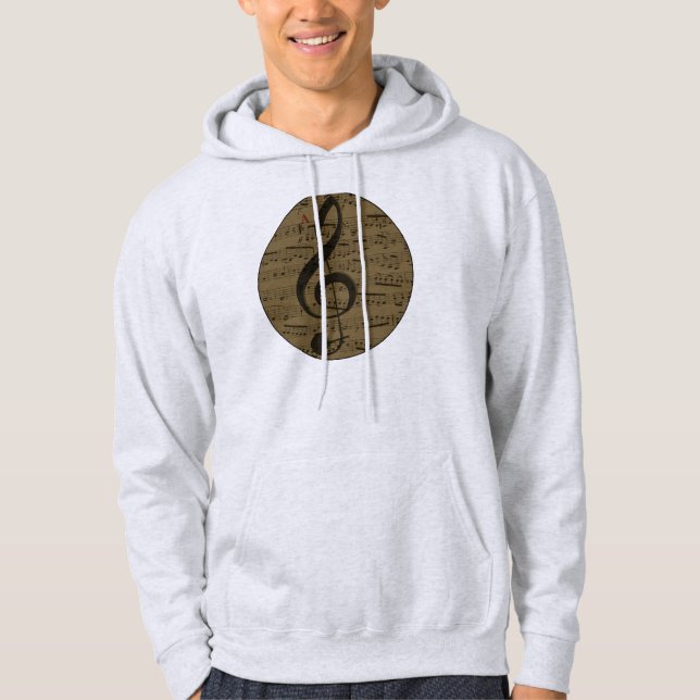 Musical Treble Clef Sheet Music Classic  Hoodie (Front)