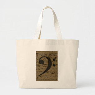 Musical Treble Clef Sheet Music Classic  Large Tote Bag