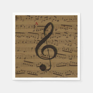 Musical Treble Clef Sheet Music Classic Napkin
