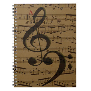 Musical Treble Clef Sheet Music Classic Notebook