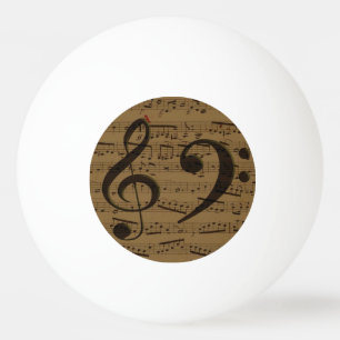 Musical Treble Clef Sheet Music Classic Ping Pong Ball
