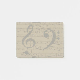 Musical Treble Clef Sheet Music Classic Post-it Notes