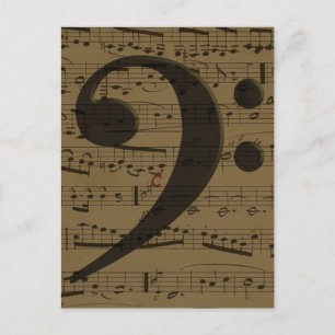 Musical Treble Clef Sheet Music Classic  Postcard