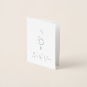 Musical Treble Clef Simple  Foil Card