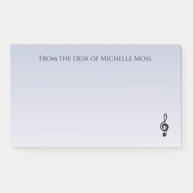 Musical Treble Clef Symbol Simple Purple Post-it Notes (Front)