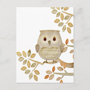 Musical Tree Owl Postcard