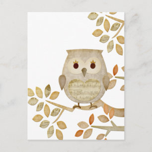 Musical Tree Owl Postcard