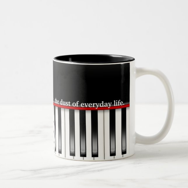 Musical Truism with Piano Two-Tone Coffee Mug (Right)