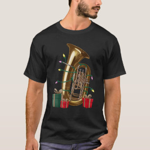 Musical Tuba Player Xmas Lighting Santa Tuba Chris T-Shirt