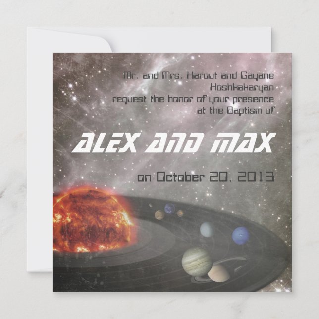 Musical Universe - Baptism Invitation (Front)