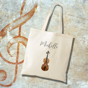 Musical Violin Classical Music Personalised Tote Bag