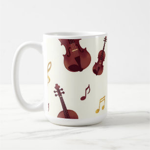Musical Violins Seamless Pattern Coffee Mug