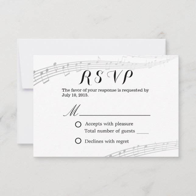 Musical Wedding Simple and Elegant RSVP (Front)