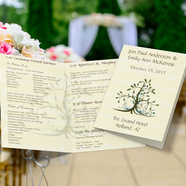 Musical Whimsical Tree Wedding Program (Creator Uploaded)