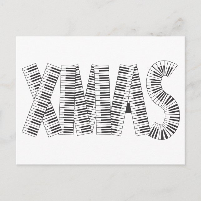 MUSICAL XMAS HOLIDAY POSTCARD (Front)