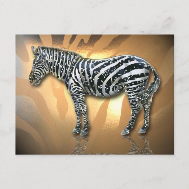 Musical Zebra Postcard (Front)