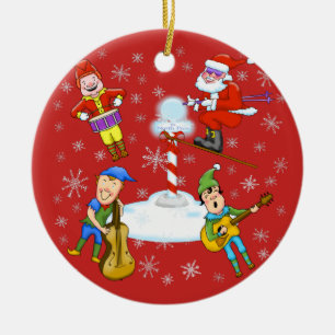 Musicial Elves Christmas Band Christmas Ornament