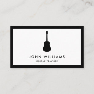 Musician Acoustic Guitar Minimalist Modern Business Card