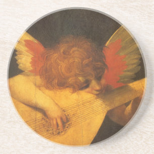 Musician Angel Playing Lute by Rosso Fiorentino Coaster