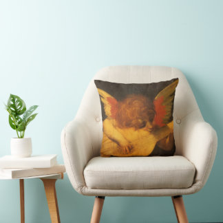 Musician Angel Playing Lute by Rosso Fiorentino Cushion